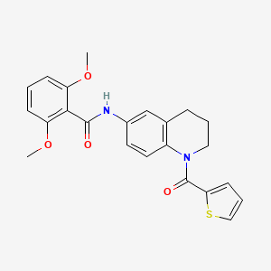 molecular formula C23H22N2O4S B6561476 2,6-dimethoxy-N-[1-(thiophene-2-carbonyl)-1,2,3,4-tetrahydroquinolin-6-yl]benzamide CAS No. 946367-67-5