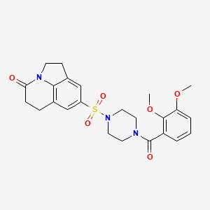 6-{[4-(2,3-dimethoxybenzoyl)piperazin-1-yl]sulfonyl}-1-azatricyclo[6.3.1.0^{4,12}]dodeca-4(12),5,7-trien-11-one