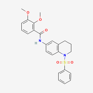 molecular formula C24H24N2O5S B6561496 N-[1-(benzenesulfonyl)-1,2,3,4-tetrahydroquinolin-6-yl]-2,3-dimethoxybenzamide CAS No. 946334-93-6