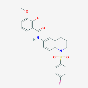 molecular formula C24H23FN2O5S B6561498 N-[1-(4-fluorobenzenesulfonyl)-1,2,3,4-tetrahydroquinolin-6-yl]-2,3-dimethoxybenzamide CAS No. 946259-88-7