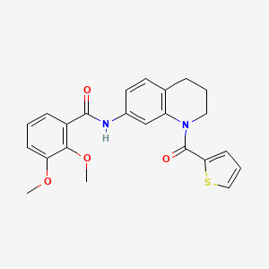 molecular formula C23H22N2O4S B6561513 2,3-dimethoxy-N-[1-(thiophene-2-carbonyl)-1,2,3,4-tetrahydroquinolin-7-yl]benzamide CAS No. 946320-12-3