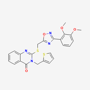 molecular formula C24H20N4O4S2 B6561524 2-({[3-(2,3-dimethoxyphenyl)-1,2,4-oxadiazol-5-yl]methyl}sulfanyl)-3-[(thiophen-2-yl)methyl]-3,4-dihydroquinazolin-4-one CAS No. 1021252-55-0