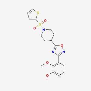 molecular formula C19H21N3O5S2 B6561532 4-[3-(2,3-dimethoxyphenyl)-1,2,4-oxadiazol-5-yl]-1-(thiophene-2-sulfonyl)piperidine CAS No. 1021221-06-6