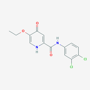 molecular formula C14H12Cl2N2O3 B6561538 N-(3,4-dichlorophenyl)-5-ethoxy-4-oxo-1,4-dihydropyridine-2-carboxamide CAS No. 1091097-10-7