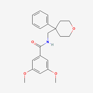 3,5-dimethoxy-N-[(4-phenyloxan-4-yl)methyl]benzamide