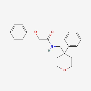 2-phenoxy-N-[(4-phenyloxan-4-yl)methyl]acetamide