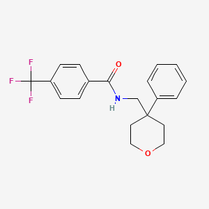 molecular formula C20H20F3NO2 B6561572 N-[(4-phenyloxan-4-yl)methyl]-4-(trifluoromethyl)benzamide CAS No. 1091041-72-3
