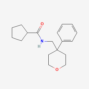 N-[(4-phenyloxan-4-yl)methyl]cyclopentanecarboxamide