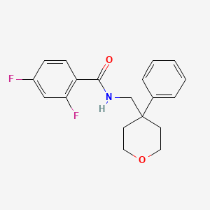 2,4-difluoro-N-[(4-phenyloxan-4-yl)methyl]benzamide