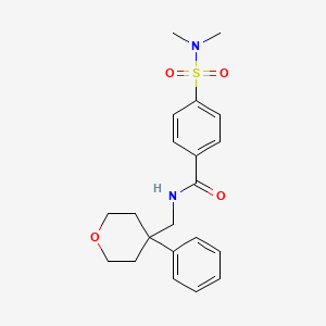 molecular formula C21H26N2O4S B6561612 4-(dimethylsulfamoyl)-N-[(4-phenyloxan-4-yl)methyl]benzamide CAS No. 1091151-22-2