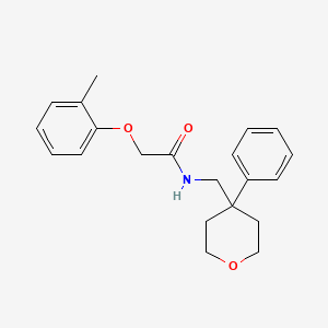 molecular formula C21H25NO3 B6561618 2-(2-methylphenoxy)-N-[(4-phenyloxan-4-yl)methyl]acetamide CAS No. 1091074-14-4