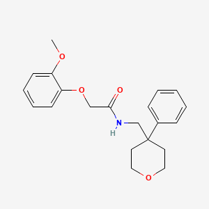 2-(2-methoxyphenoxy)-N-[(4-phenyloxan-4-yl)methyl]acetamide