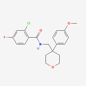 2-chloro-4-fluoro-N-{[4-(4-methoxyphenyl)oxan-4-yl]methyl}benzamide