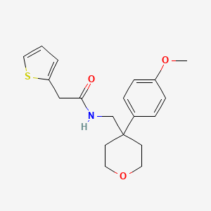 molecular formula C19H23NO3S B6561648 N-{[4-(4-methoxyphenyl)oxan-4-yl]methyl}-2-(thiophen-2-yl)acetamide CAS No. 943103-86-4