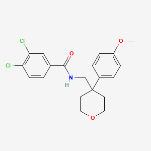 molecular formula C20H21Cl2NO3 B6561652 3,4-dichloro-N-{[4-(4-methoxyphenyl)oxan-4-yl]methyl}benzamide CAS No. 1091074-40-6