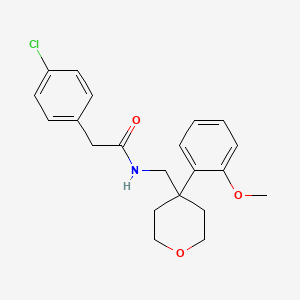 2-(4-chlorophenyl)-N-{[4-(2-methoxyphenyl)oxan-4-yl]methyl}acetamide