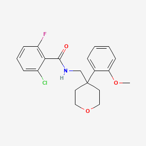 2-chloro-6-fluoro-N-{[4-(2-methoxyphenyl)oxan-4-yl]methyl}benzamide