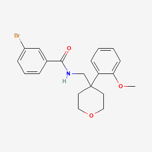 3-bromo-N-{[4-(2-methoxyphenyl)oxan-4-yl]methyl}benzamide