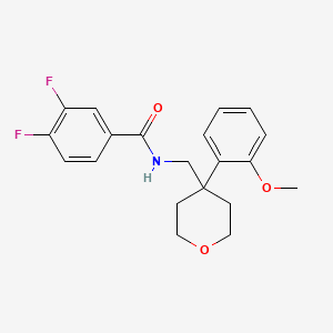 3,4-difluoro-N-{[4-(2-methoxyphenyl)oxan-4-yl]methyl}benzamide