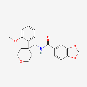 N-{[4-(2-methoxyphenyl)oxan-4-yl]methyl}-2H-1,3-benzodioxole-5-carboxamide