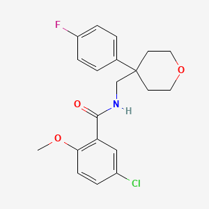 molecular formula C20H21ClFNO3 B6561835 5-chloro-N-{[4-(4-fluorophenyl)oxan-4-yl]methyl}-2-methoxybenzamide CAS No. 1091048-22-4