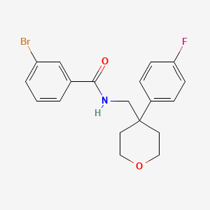 3-bromo-N-{[4-(4-fluorophenyl)oxan-4-yl]methyl}benzamide