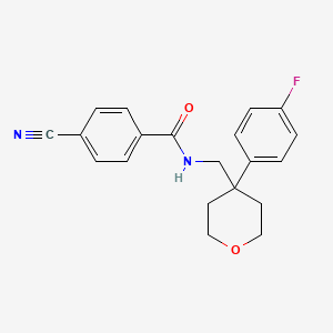 4-cyano-N-{[4-(4-fluorophenyl)oxan-4-yl]methyl}benzamide