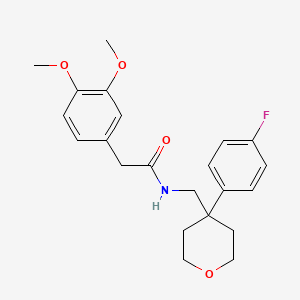 molecular formula C22H26FNO4 B6561868 2-(3,4-dimethoxyphenyl)-N-{[4-(4-fluorophenyl)oxan-4-yl]methyl}acetamide CAS No. 1091106-19-2