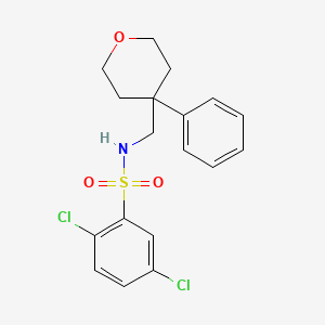 2,5-dichloro-N-[(4-phenyloxan-4-yl)methyl]benzene-1-sulfonamide