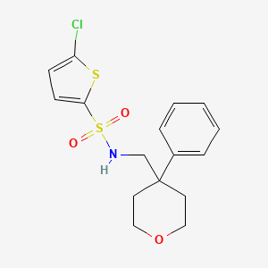 molecular formula C16H18ClNO3S2 B6561917 5-chloro-N-[(4-phenyloxan-4-yl)methyl]thiophene-2-sulfonamide CAS No. 1091173-80-6