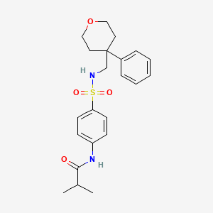 molecular formula C22H28N2O4S B6561935 2-methyl-N-(4-{[(4-phenyloxan-4-yl)methyl]sulfamoyl}phenyl)propanamide CAS No. 1091050-94-0