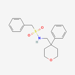 molecular formula C19H23NO3S B6561944 1-phenyl-N-[(4-phenyloxan-4-yl)methyl]methanesulfonamide CAS No. 1091108-03-0