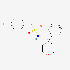 molecular formula C19H22FNO3S B6561948 1-(4-fluorophenyl)-N-[(4-phenyloxan-4-yl)methyl]methanesulfonamide CAS No. 1091108-11-0