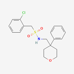 1-(2-chlorophenyl)-N-[(4-phenyloxan-4-yl)methyl]methanesulfonamide
