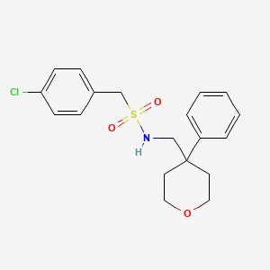 1-(4-chlorophenyl)-N-[(4-phenyloxan-4-yl)methyl]methanesulfonamide
