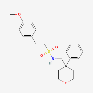 2-(4-methoxyphenyl)-N-[(4-phenyloxan-4-yl)methyl]ethane-1-sulfonamide