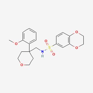 molecular formula C21H25NO6S B6562017 N-{[4-(2-methoxyphenyl)oxan-4-yl]methyl}-2,3-dihydro-1,4-benzodioxine-6-sulfonamide CAS No. 1091075-56-7