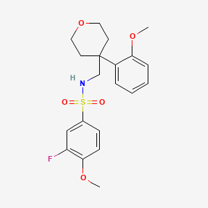 3-fluoro-4-methoxy-N-{[4-(2-methoxyphenyl)oxan-4-yl]methyl}benzene-1-sulfonamide