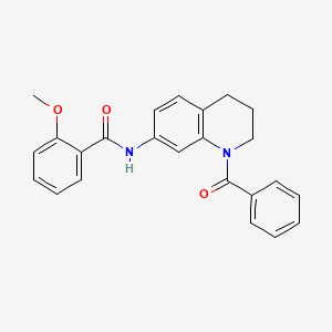 molecular formula C24H22N2O3 B6562028 N-(1-benzoyl-1,2,3,4-tetrahydroquinolin-7-yl)-2-methoxybenzamide CAS No. 946266-66-6