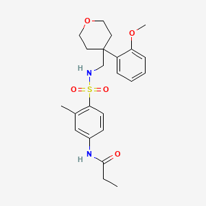 N-[4-({[4-(2-methoxyphenyl)oxan-4-yl]methyl}sulfamoyl)-3-methylphenyl]propanamide