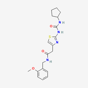 2-{2-[(cyclopentylcarbamoyl)amino]-1,3-thiazol-4-yl}-N-[(2-methoxyphenyl)methyl]acetamide