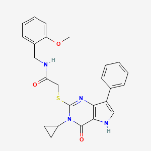 2-({3-cyclopropyl-4-oxo-7-phenyl-3H,4H,5H-pyrrolo[3,2-d]pyrimidin-2-yl}sulfanyl)-N-[(2-methoxyphenyl)methyl]acetamide
