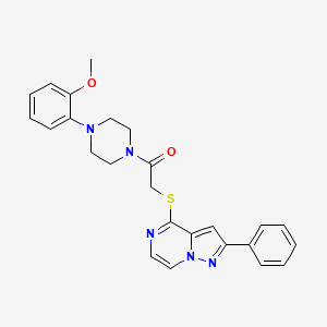 molecular formula C25H25N5O2S B6562075 1-[4-(2-methoxyphenyl)piperazin-1-yl]-2-({2-phenylpyrazolo[1,5-a]pyrazin-4-yl}sulfanyl)ethan-1-one CAS No. 1021255-14-0