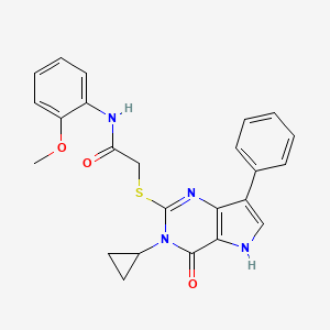 molecular formula C24H22N4O3S B6562091 2-({3-cyclopropyl-4-oxo-7-phenyl-3H,4H,5H-pyrrolo[3,2-d]pyrimidin-2-yl}sulfanyl)-N-(2-methoxyphenyl)acetamide CAS No. 1021228-27-2