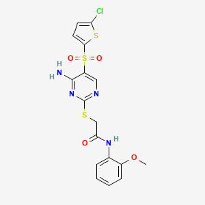 2-({4-amino-5-[(5-chlorothiophen-2-yl)sulfonyl]pyrimidin-2-yl}sulfanyl)-N-(2-methoxyphenyl)acetamide