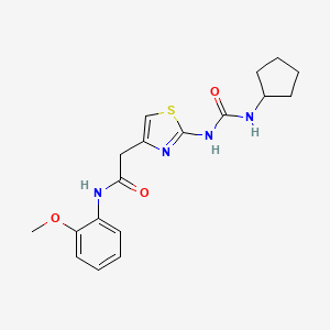 2-{2-[(cyclopentylcarbamoyl)amino]-1,3-thiazol-4-yl}-N-(2-methoxyphenyl)acetamide