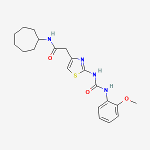 molecular formula C20H26N4O3S B6562108 N-cycloheptyl-2-(2-{[(2-methoxyphenyl)carbamoyl]amino}-1,3-thiazol-4-yl)acetamide CAS No. 921475-92-5