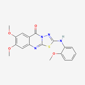 7,8-dimethoxy-2-[(2-methoxyphenyl)amino]-5H-[1,3,4]thiadiazolo[2,3-b]quinazolin-5-one