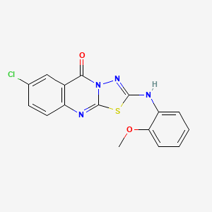 7-chloro-2-[(2-methoxyphenyl)amino]-5H-[1,3,4]thiadiazolo[2,3-b]quinazolin-5-one