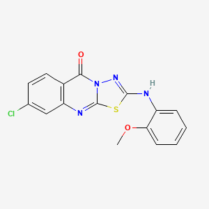 8-chloro-2-[(2-methoxyphenyl)amino]-5H-[1,3,4]thiadiazolo[2,3-b]quinazolin-5-one